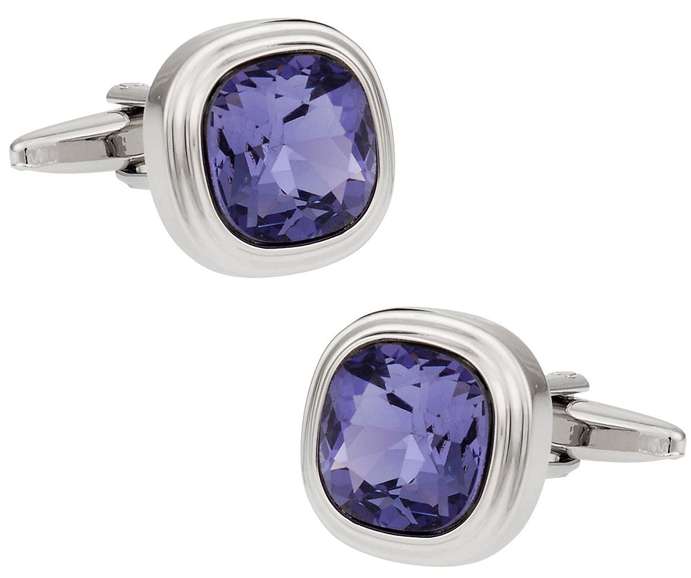 Swarovski Tanzanite Blue Purple Crystal Cufflinks