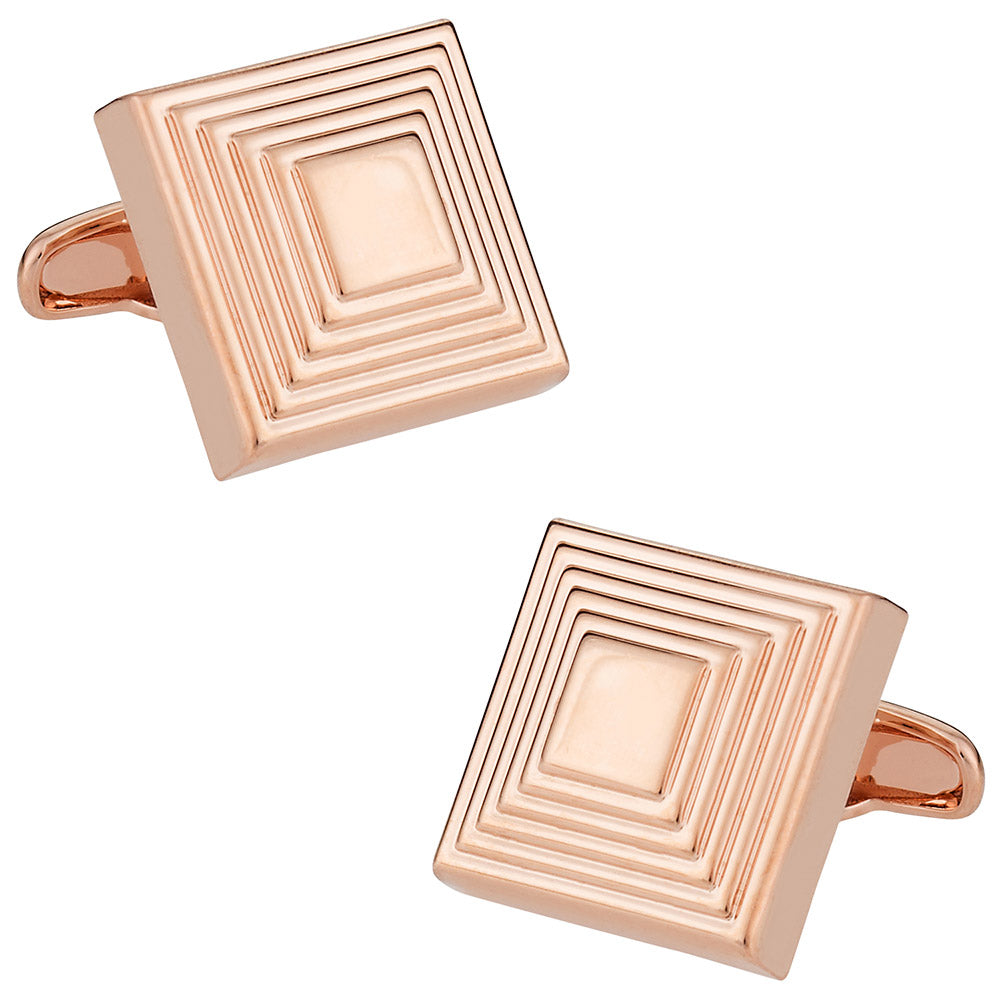 The Steps in Rose Gold Cufflinks