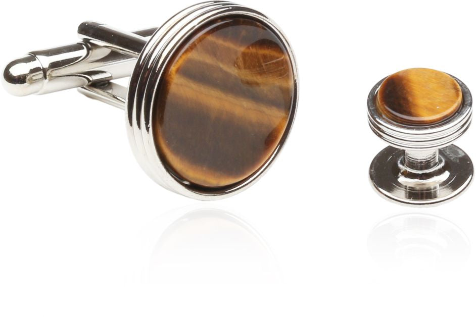 Tigers Eye Formal Set in Silver