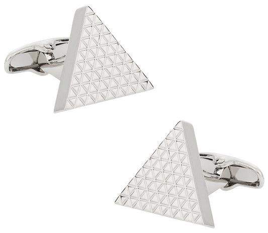 Triangle Cufflinks in Silvertone