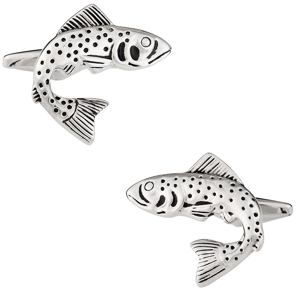 Trout Fish Cufflinks for Fisherman with Gift Box