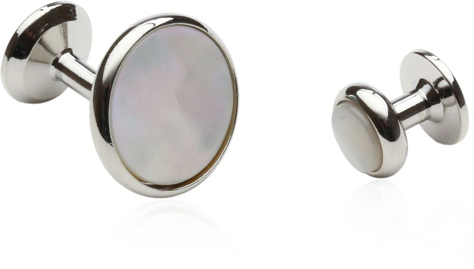 Men's Cufflinks and Studs with Mother of Pearl & Silver