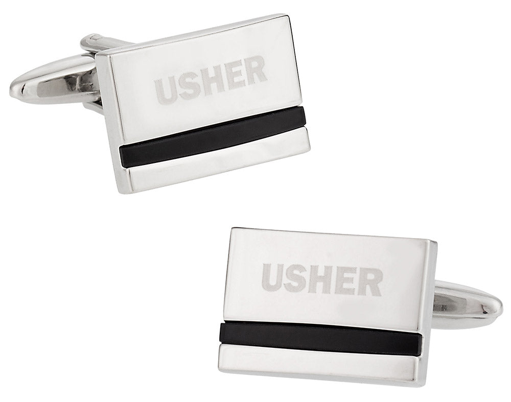 Usher Wedding Cufflinks with Onyx