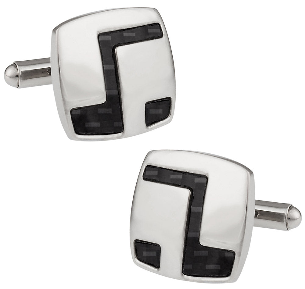 Zig Zag Stainless Cufflinks