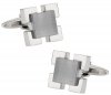 Gray Glass Medalliion Cufflinks