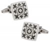 Fleur Di Lis Cufflinks in Gray & White