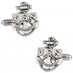 US Navy Anchor Cufflinks Silver > Cuff Daddy