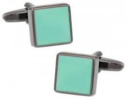 Aquamarine Gunmetal Cufflinks