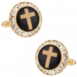 Christian Cross Crystal Cufflinks