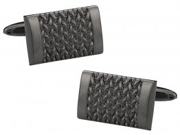 Gun Metal Weave Cufflinks