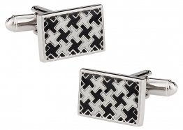 Houndstooth Silver Cufflinks