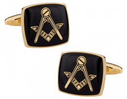 Masonic Compass Gold Cufflinks