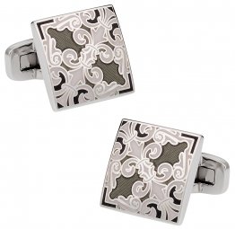 Monochromatic Fleur Di Lis Cufflinks