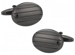 Oval Gun Metal Cufflinks