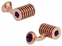 Rose Gold Amethyst Swarovski Double Cufflinks