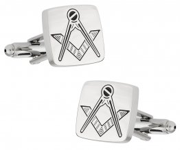 Silver Tone Freemason Cufflinks