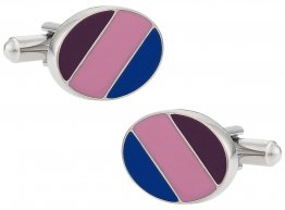 Striped Oval Cufflinks