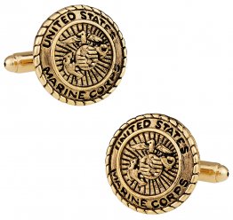 USMC Marine Corp Cufflinks Gold