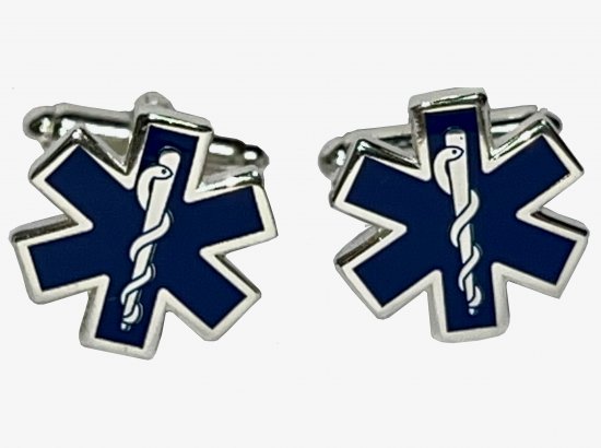 EMT Paramedic Star of Life Blue Cufflinks