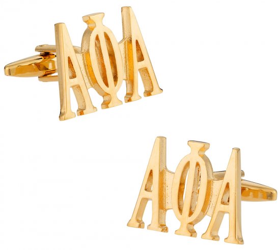 Alpha Phi Alpha Fraternity Cufflinks in Gold