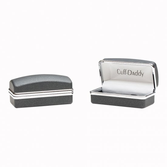 Brushed Burnout Silver Cufflinks