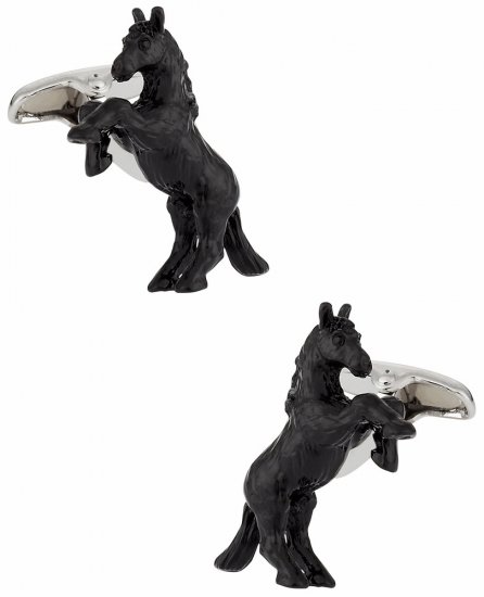 Bucking Bronco Horse Cufflinks Hand Painted