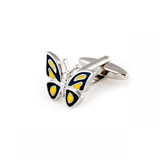 Butterfly Cufflinks - Blue Yellow