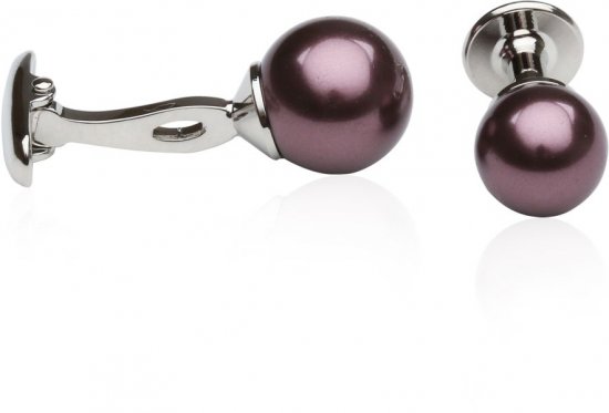 Eggplant Swarovski Pearl Formal Set Cufflinks & Studs