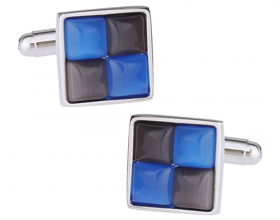 Gray & Blue Cufflinks