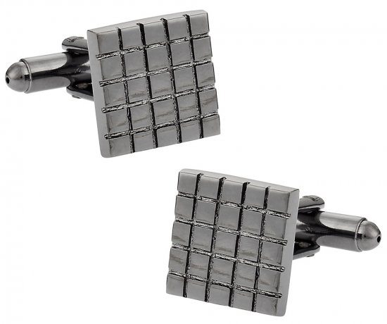 Hematite Grids Cufflinks