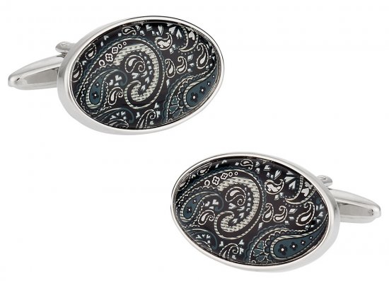 Paisley Cufflinks in Black