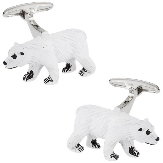 Polar Bear Painted Cufflinks