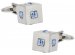 Blue Crystal Cubic Cufflinks