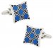 Blue Plaid Silver Cufflinks