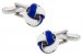 Blue & White Knot Cufflinks