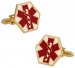 EMT Paramedic Star of Life Red Goldtone Cufflinks