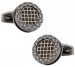 Gunmetal Round Grid Cufflinks