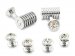 Men's Silver Clear Swarovski Barrel Cufflinks and Studs