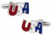 Silver Patriotic USA Cufflinks