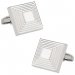 The Steps Square Cufflinks in Silvertone